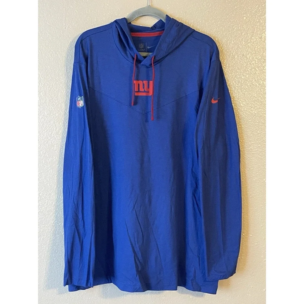 Men's‎ 2XL NWOT New York Giants Nike On Field Apparel Lightweight Hoodie Blue